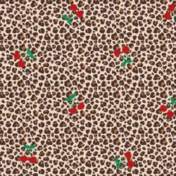 Baumwolljersey Leo Kirschen - beige