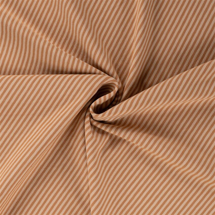 Baumwolljersey Streifen 3mm - karamell/hellkaramell - rot