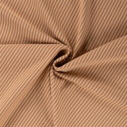 Baumwolljersey Streifen 3mm - karamell/hellkaramell - rot