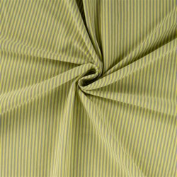 Baumwolljersey Streifen 3mm - limette/hellgrau - rot