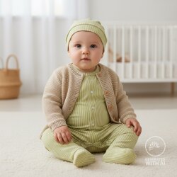 Baumwolljersey Streifen 3mm - limette/hellgrau