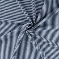 Baumwolljersey Streifen 3mm - jeansblau/hell jeansblau