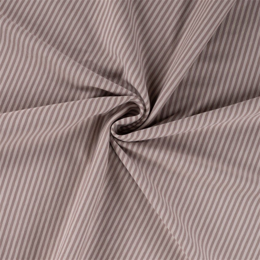 Baumwolljersey Streifen 3mm - taupe/helltaupe - rot