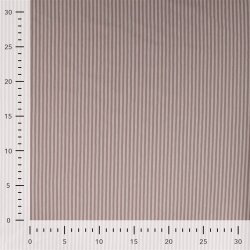 Baumwolljersey Streifen 3mm - taupe/helltaupe - rot
