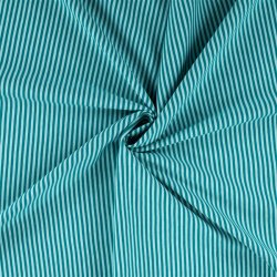 Baumwolljersey Streifen 3mm - petrol/hellpetrol - rot