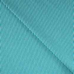 Baumwolljersey Streifen 3mm - petrol/hellpetrol - rot