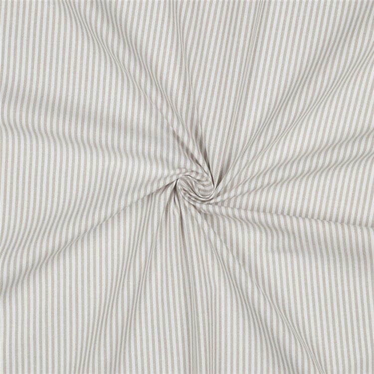 0,95 Meter - Baumwollpopeline Streifen 3mm, garngefärbt - sand