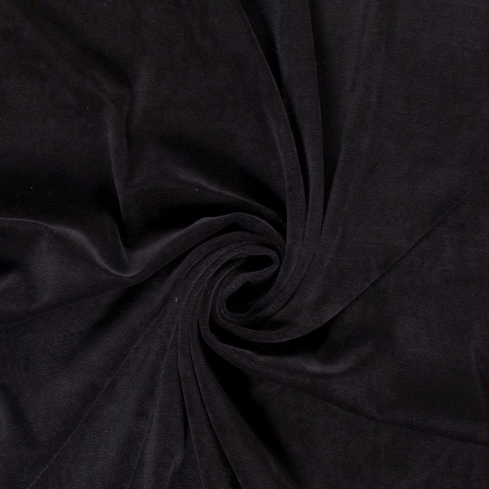 0,8 Meter - Nickistoff *Marie* Uni - schwarz
