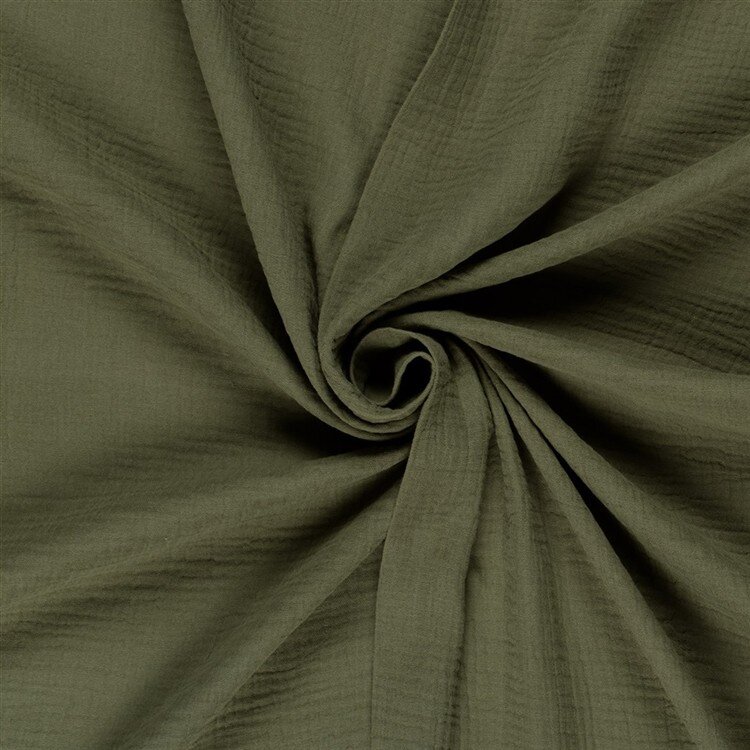 0,6 Meter - Musselin Uni *Marie* - oliv