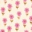 Teddystoff süße Blumen - creme/rosa
