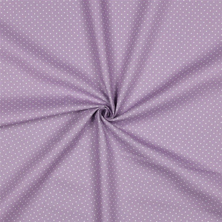 0,7 Meter - Baumwollpopeline 2mm Punkte - helllila