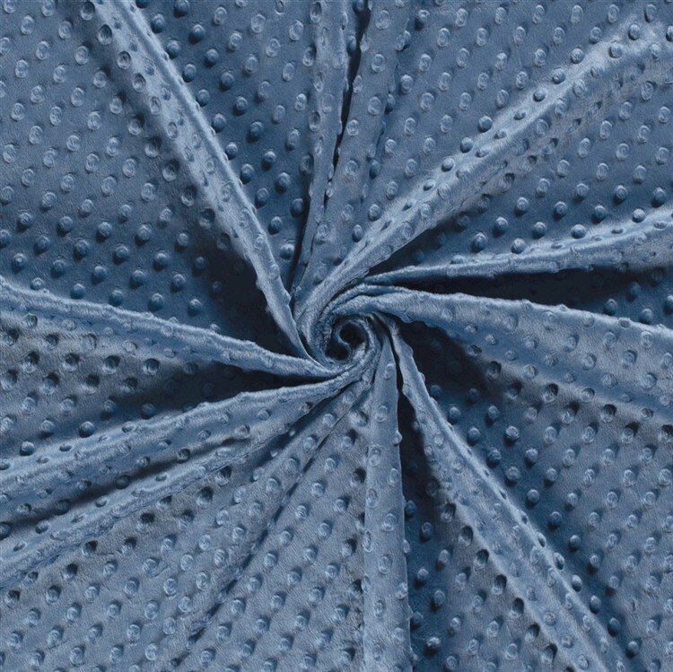 0,6 Meter - Minky Fleece *Marie* Uni - jeansblau