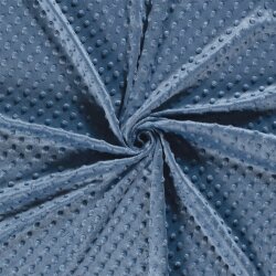 0,6 Meter - Minky Fleece *Marie* Uni - jeansblau