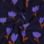 0,5 Meter - Teddystoff Tulpen- dunkelblau
