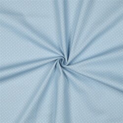 1 Meter - Baumwollpopeline 2mm Punkte - hellblau