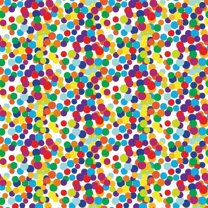 1,3 Meter - Modestoff Dekostoff buntes Konfetti - weiss