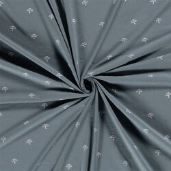0,9 Meter - Baumwolljersey Regenschirm indigo