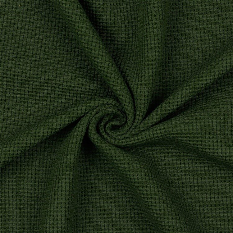 0,8 Meter - Waffeljersey Organic - waldgrün