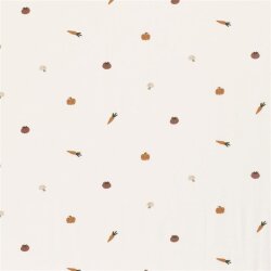 0,8 Meter - Baumwolljersey Gemüse- creme
