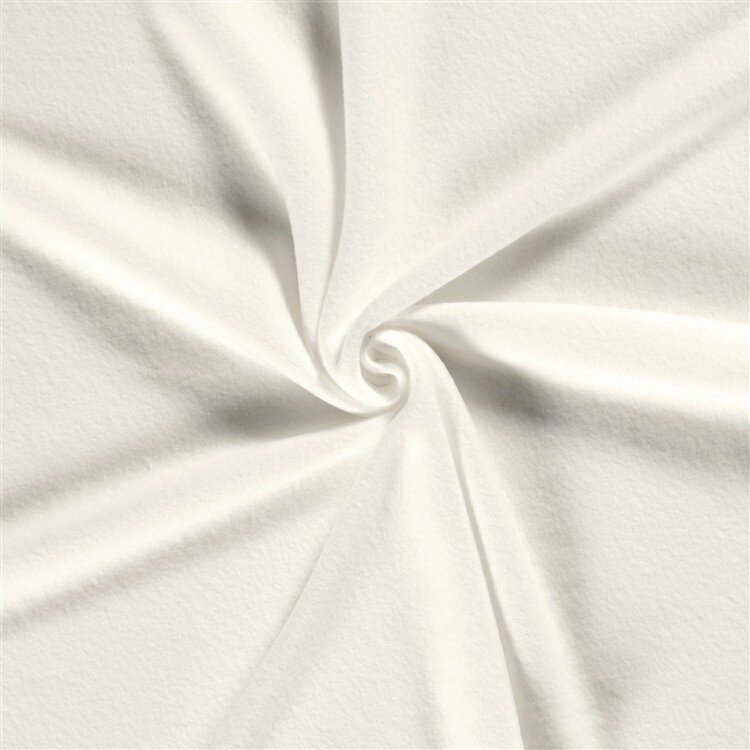 0,95 Meter - Antipilling Fleece *Marie* Uni - wollweiss