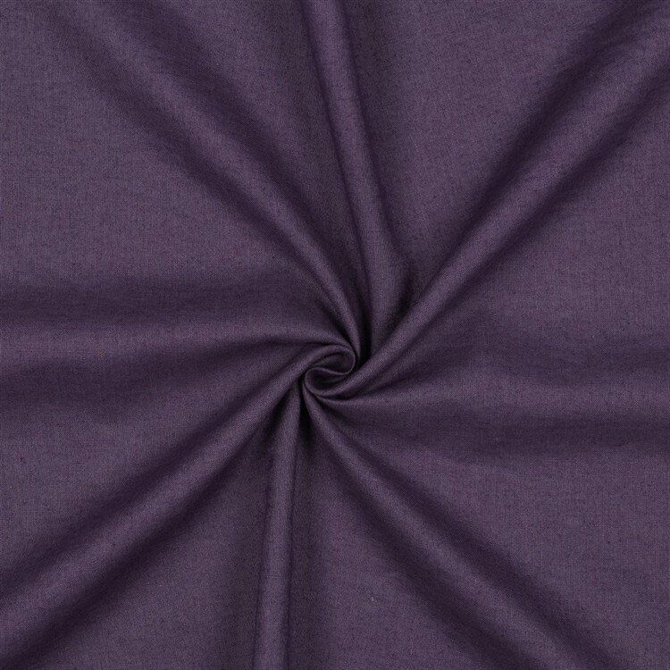 0,75 Meter - Leinen vorgewaschen *Vera* Uni - aubergine