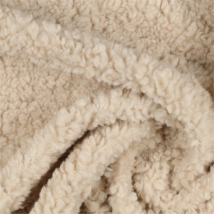 0,95 Meter - Teddystoff Boucle Uni- beige