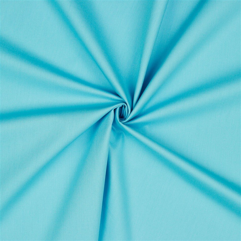 0,4 Meter - Baumwollpopeline *Vera* Uni - himmelblau