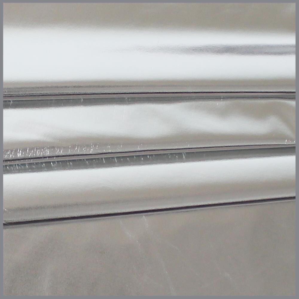0,5 Meter - Folienjersey Uni Metallic - silber