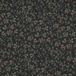 0,5 Meter - Chiffon Blumen - schwarz