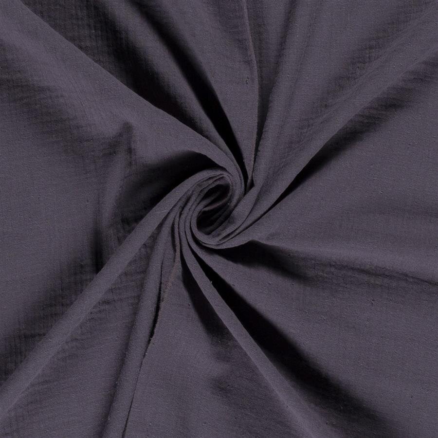 0,6 Meter - Musselin Uni *Marie* - rauch grau