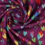 0,6 Meter - Softshell Digital bunte Herzen - helllila
