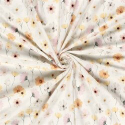 0,7 Meter - Baumwolljersey BIO~Organic Digital zarte...