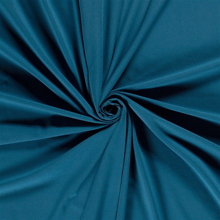 0,6 Meter - Baumwolljersey *Mila* Uni - pfauenblau