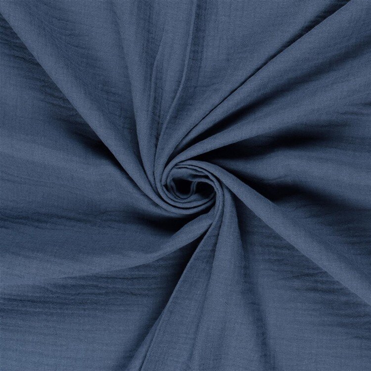 0,5 Meter - Musselin Uni *Marie* - indigo
