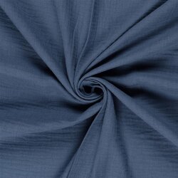 0,5 Meter - Musselin Uni *Marie* - indigo