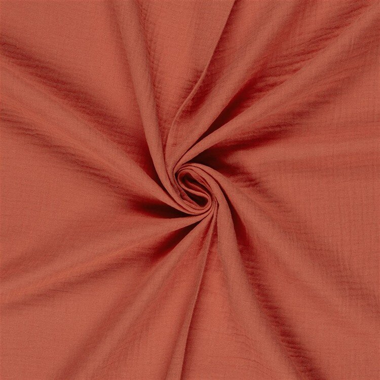 0,7 Meter - Musselin Uni *Marie* - blutorange