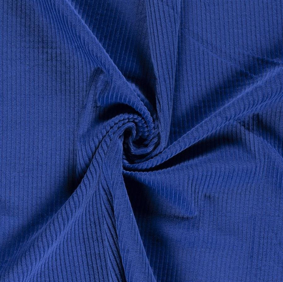 0,5 Meter - Breitcord *Marie* grob Uni - royalblau