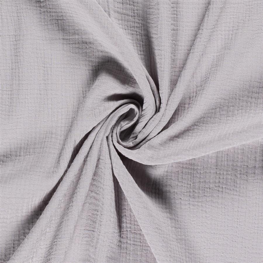 0,4 Meter - Musselin Uni *Marie* - satin grau