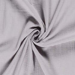 0,4 Meter - Musselin Uni *Marie* - satin grau