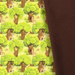 0,8 Meter - Softshell Digital Rehkitze im Wald hellgrün