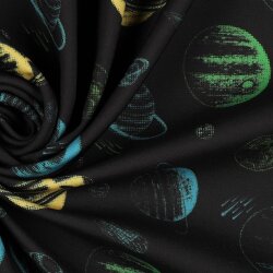 0,5 Meter - Softshell Digital gelbe Planeten - schwarz