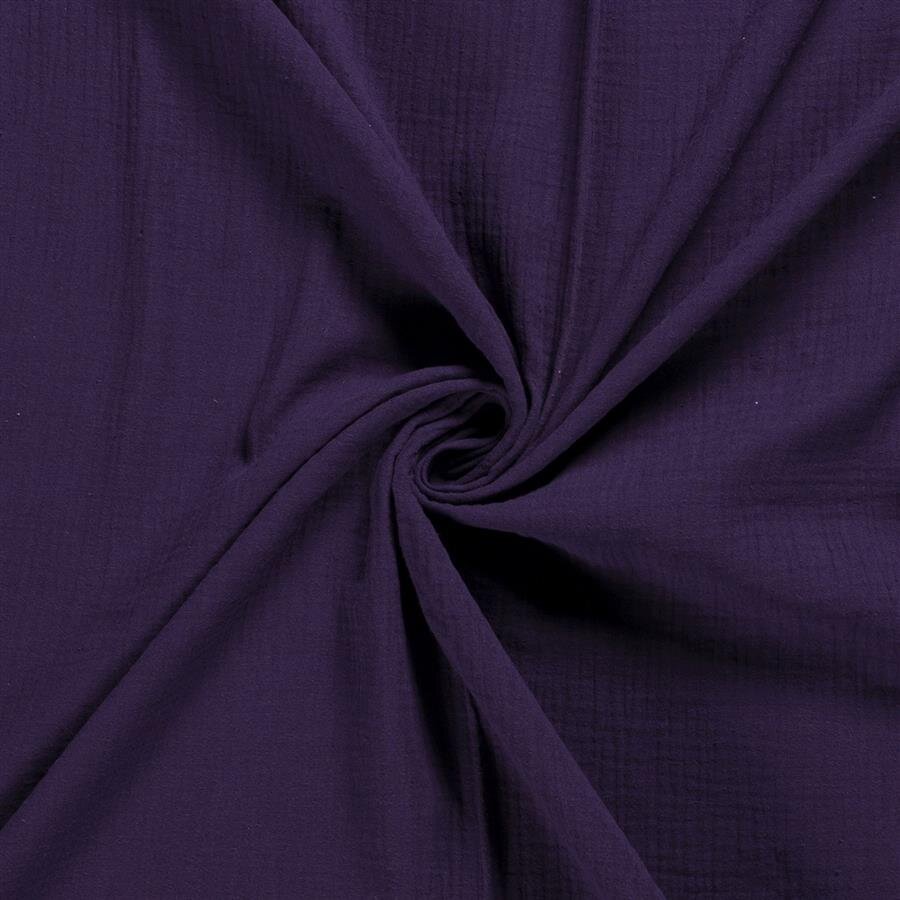 0,9 Meter - Musselin Uni *Marie* - aubergine
