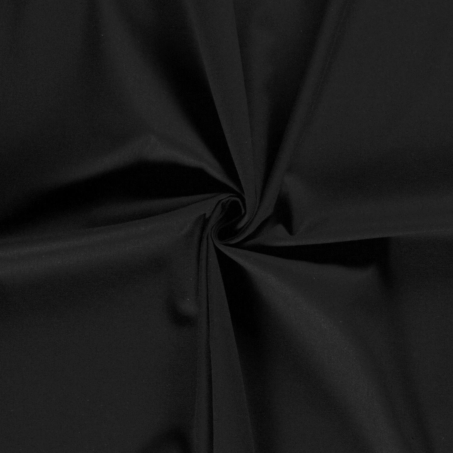 0,6 Meter - Viskose Leinen Mix Uni – schwarz