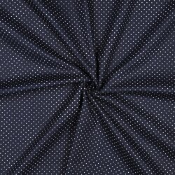 0,5 Meter - Baumwollpopeline 2mm Punkte - dunkelblau