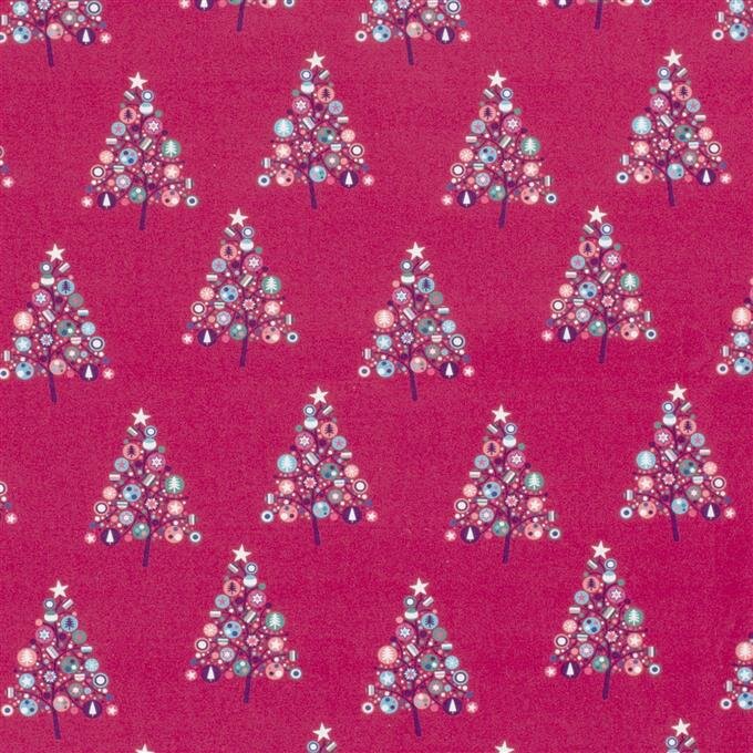 0,8 Meter - Baumwollpopeline geschmückter Baum - fuchsia