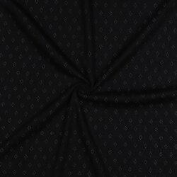 0,9 Meter - Feinstrickjersey *Vera* Lochmuster - schwarz