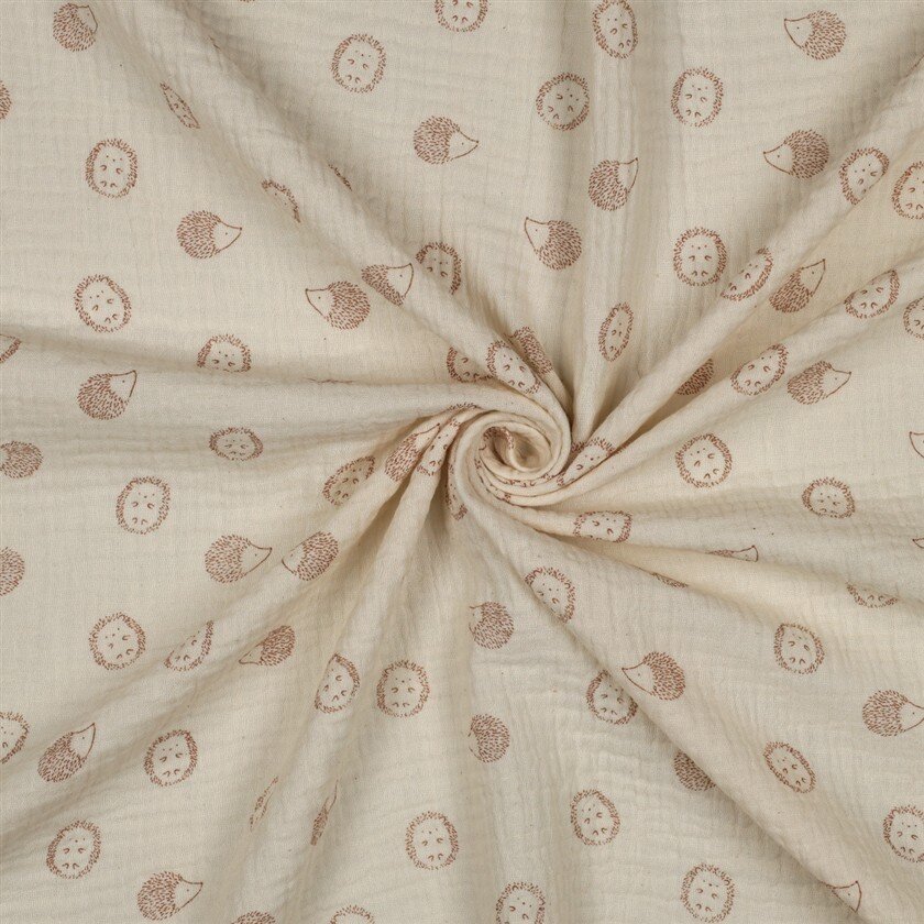 0,5 Meter - Musselin Igel - cremebeige
