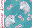 French Terry Glitzerpüppi Digital schönes Einhorn - mint