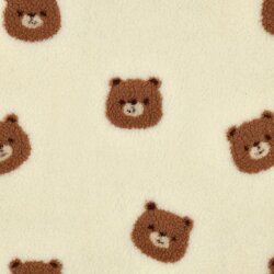 Teddystoff süße Bärenköpfe - creme