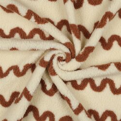 0,6 Meter - Teddystoff Wellen - creme/karamell